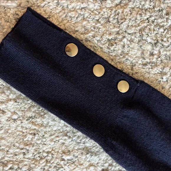 Philosophy Navy Sweater with Gold Button Accents - Picture 2 of 4